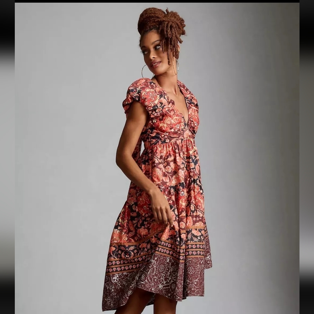 Anthropologi V-Neck Midi Dress - Picture 2 of 7